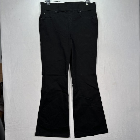 Spanx Pants Womens 1X Tall Black Bootcut Flare Five Pocket Stretch Jeggings - Picture 1 of 12